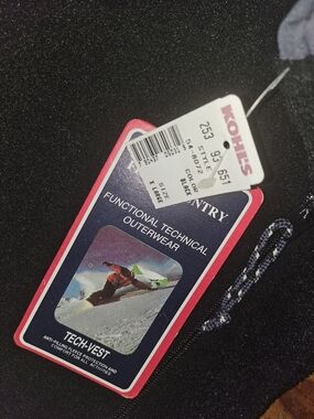 Free Country Black Technical Vest with Navy Accent Cord